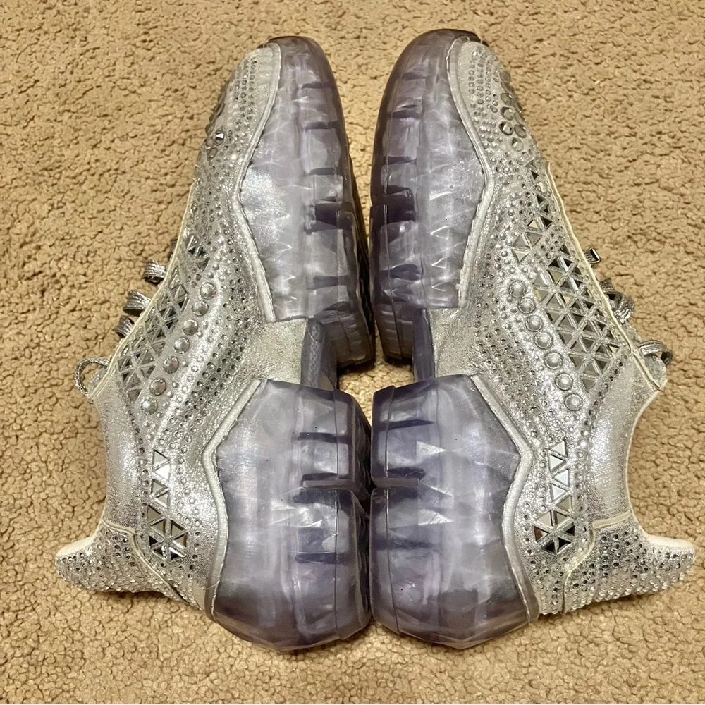 La Sheelah Size 6 Tennis Shoes Rare Mirror‎ Studded Bling *Like New*